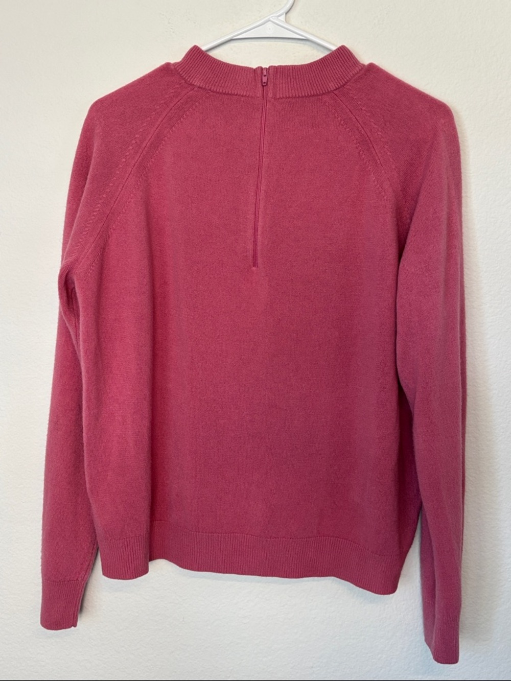 Preppy Half-Zip Sweater in Rose Colored Pink